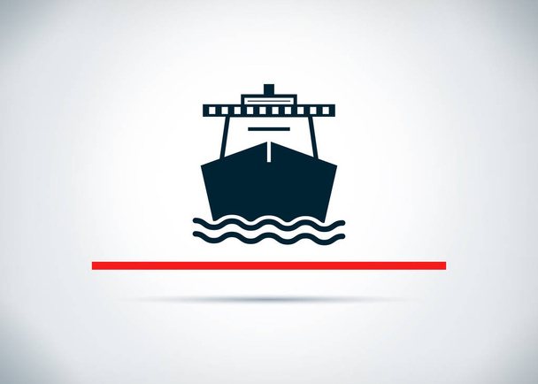 Icono del barco abstracto plano fondo diseño ilustración
 - Foto, imagen