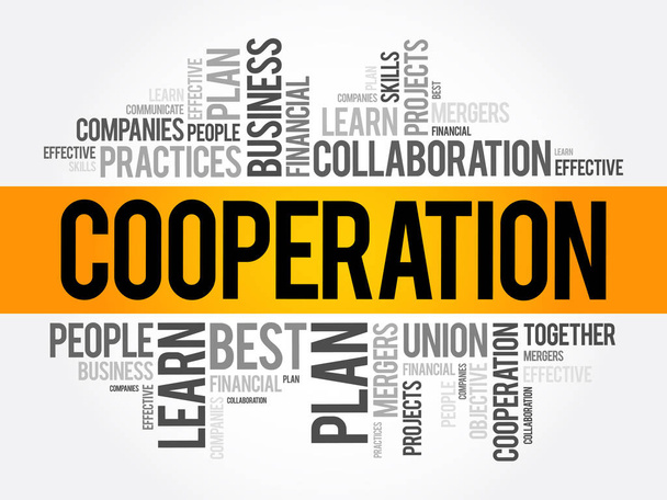 Cooperation word cloud collage - Vector, Image