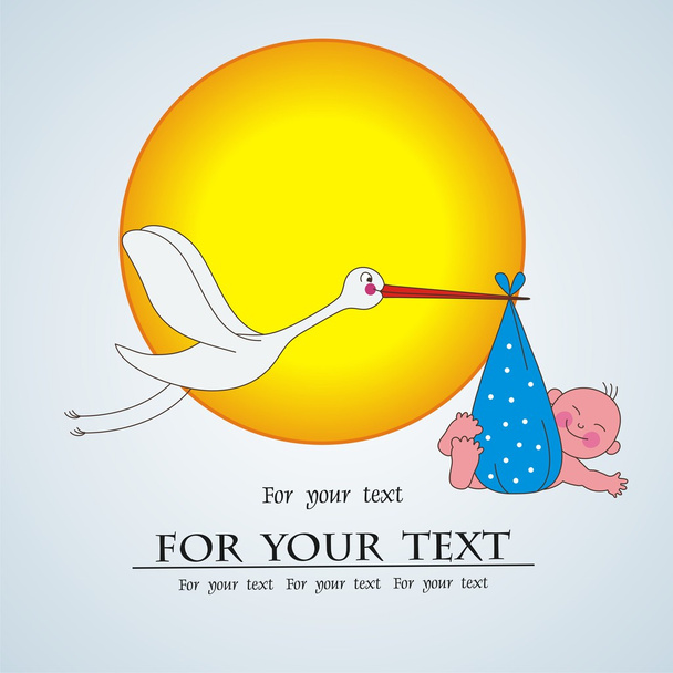 Baby postcard with cradle Vector - ベクター画像