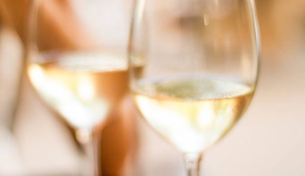 Французьке біле вино в ресторані в Парижі, досвід подорожей - Фото, зображення