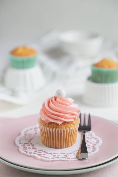 Colorful pastel cupcakes - 写真・画像