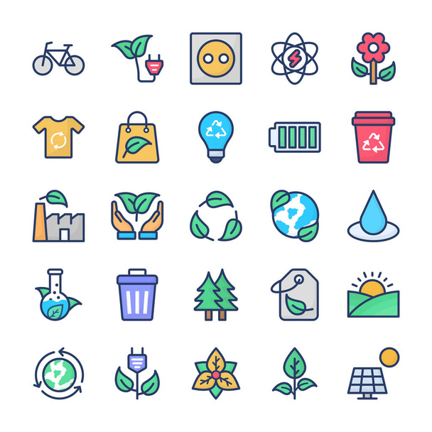 Paquete de iconos de reciclaje y ecología
 - Vector, Imagen