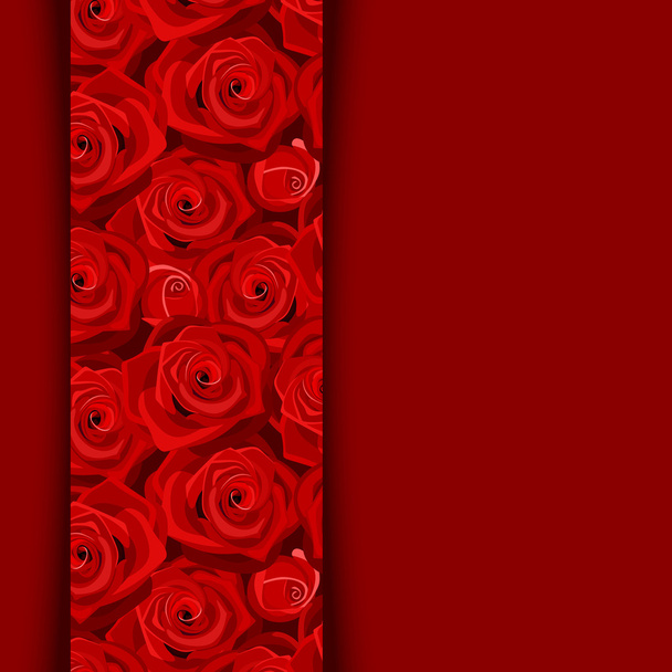 κάρτα φορέα με κόκκινα τριαντάφυλλα. - Διάνυσμα, εικόνα