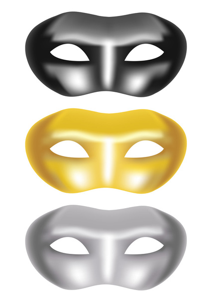 set of masks on a white background - vector illustration - Vector, imagen