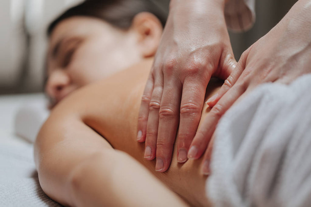Woman Having Back Massage - Фото, изображение