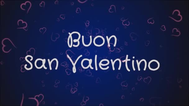 animation buon san valentino, glücklicher Valentinstag in italienischer sprache, grußkarte - Filmmaterial, Video