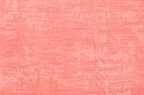 Coral abstract background. Color of the year 2019. Main trend concept. Rough grunge wall background. - Photo, Image