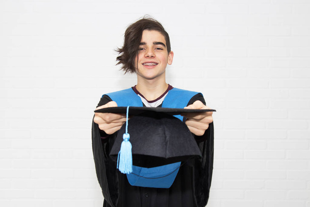 young isolated in a graduation suit - Photo, Image