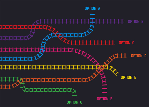 Train tracks infographic - Vektör, Görsel