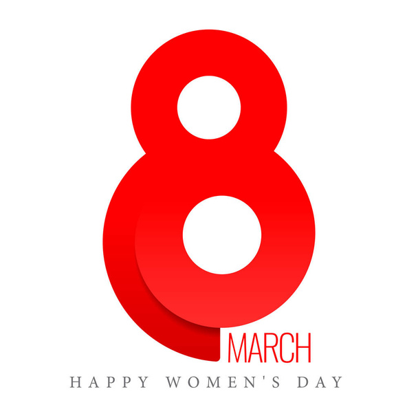 8 March. Women's day vector greeting card. - Vector, afbeelding