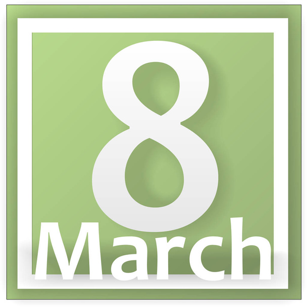 Background with number eight on green background, Women Day 8 - Vector, imagen