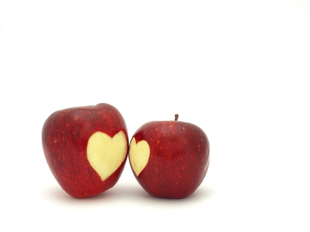 Äpfel mit Herzen - Foto, Bild