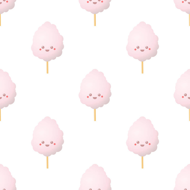 かわいい綿菓子パターン - ベクター画像