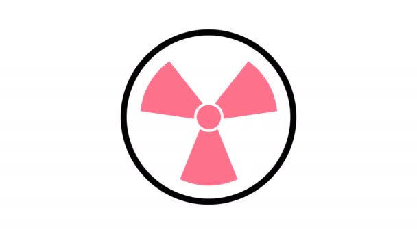 Symbool van het stralings pictogram roteren, 4k resolutie motion graphic - Video
