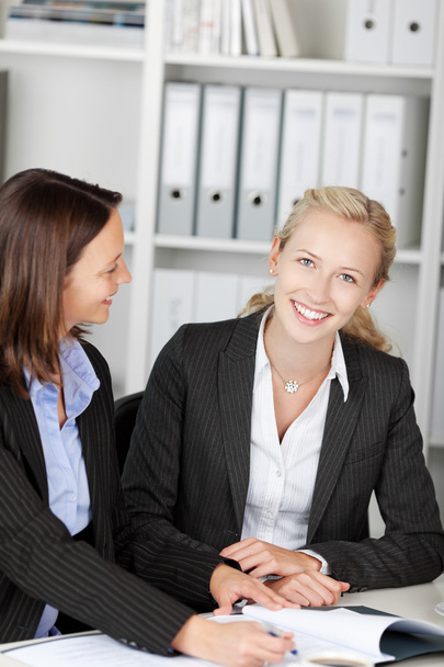 Businesswoman With Female Coworker At Desk - Photo, Image