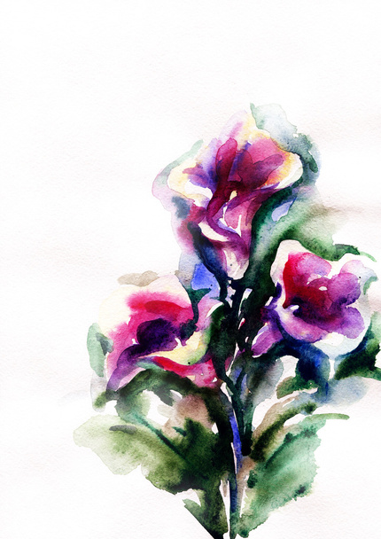 Color illustration of flowers - Foto, imagen