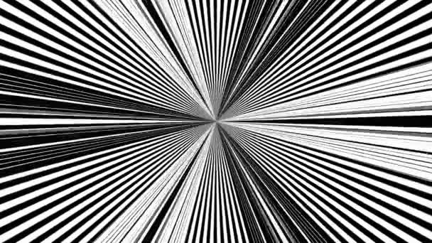 Rayures noires et blanches. Fond abstrait généré par ordinateur, rendu 3D - Séquence, vidéo