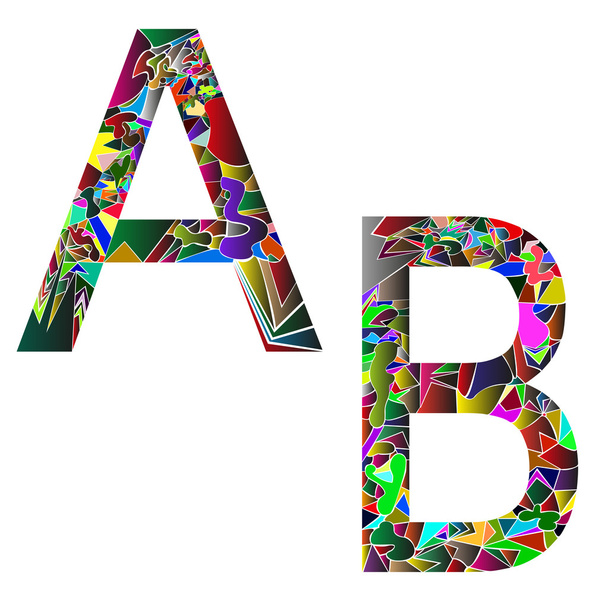 Buchstabe a und b isoliert - Vektor, Bild