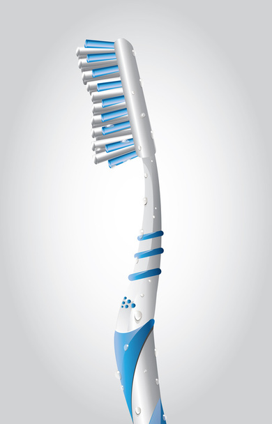 Toothbrush With Water Droplets - Wektor, obraz