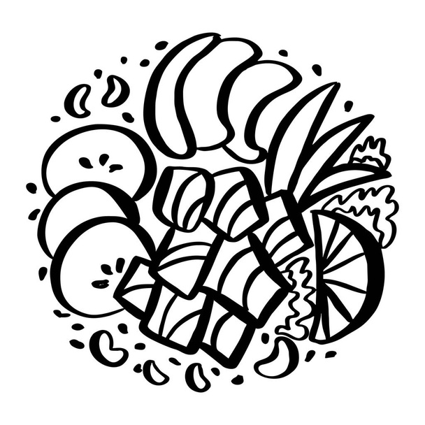 Logo Poke Bowl para restaurante. Elemento de diseño vectorial
 - Vector, imagen