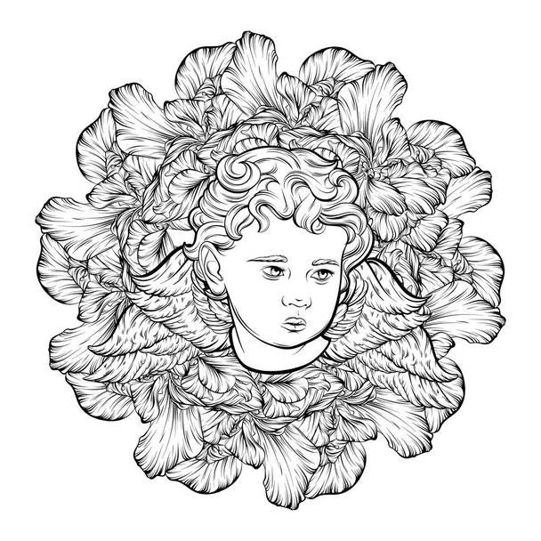 Vector hand drawn illustration of cupid isolated. - Vektor, obrázek