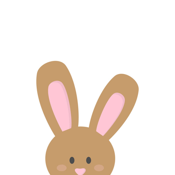 Cute Easter bunny vector illustration graphic. Little rabbit peeking out.  - Vector, Image