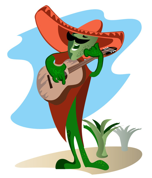 A cactus in sombrero - Vector, imagen