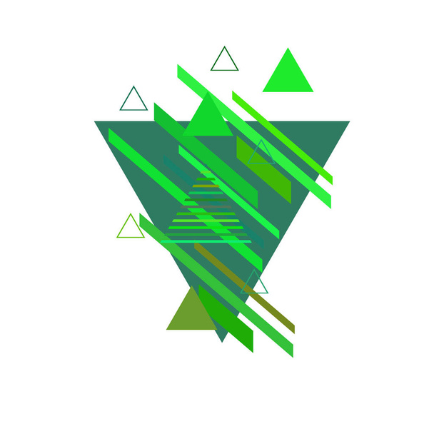 Abstract pattern with green triangles on white background - Vettoriali, immagini