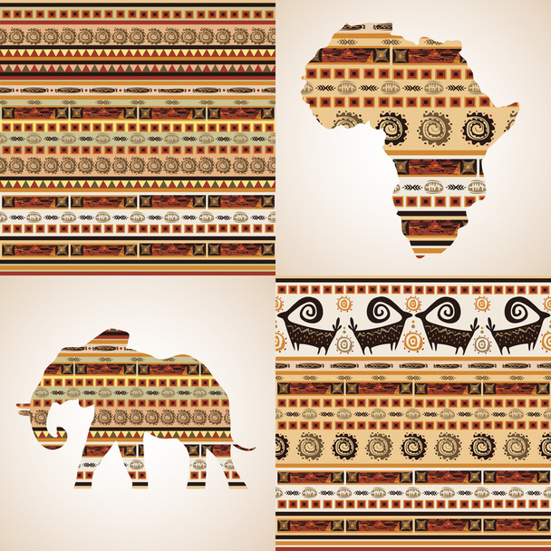 African ornamental motifs - Вектор,изображение