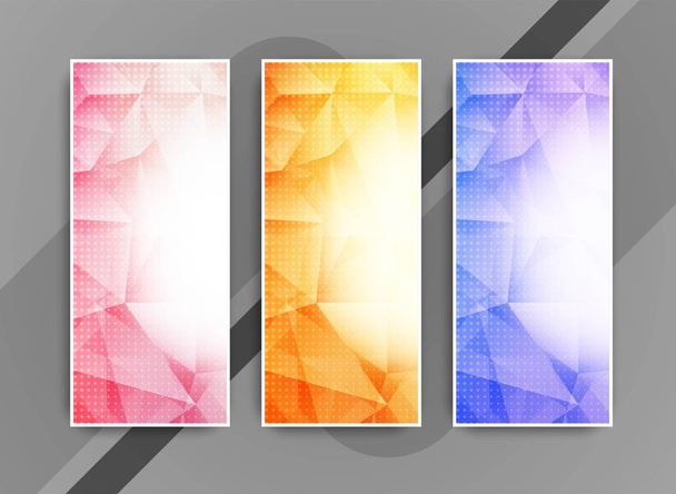 Abstract colorful elegant business banners set - Διάνυσμα, εικόνα