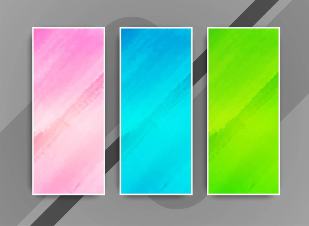 Abstract elegant colorful banners set - Вектор,изображение