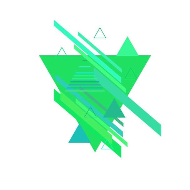Abstract triangles in blue and green colors on white background - Vetor, Imagem