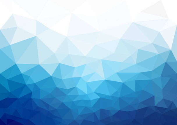 Geometric Blue Cold Texture Background - Mosaic Triangular Pattern in Blue Tones for Your Graphic Illustration, Vector - Вектор, зображення