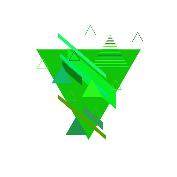 Abstrakcyjny wzór z zielonymi trójkątów na białym tle - Wektor, obraz