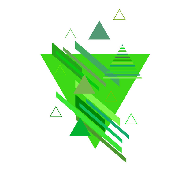 Patrón abstracto con triángulos verdes sobre fondo blanco
 - Vector, imagen