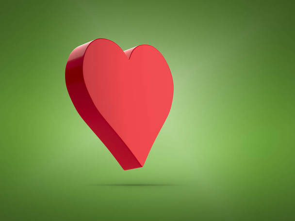 Červené srdce. Symbol lásky. Objemové 3d srdce. 3D vykreslování, 3d obraz, 3d model - Fotografie, Obrázek