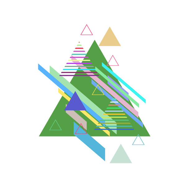 Abstract colorful triangles on white background - Vector, Image