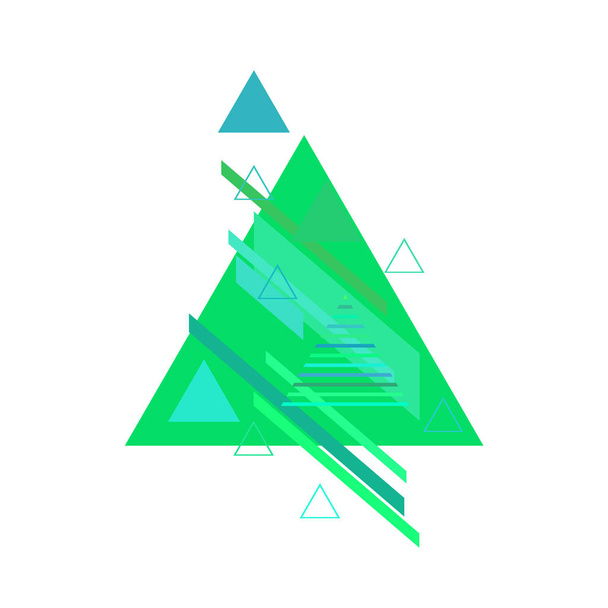 Abstract triangles in blue and green colors on white background - Vettoriali, immagini