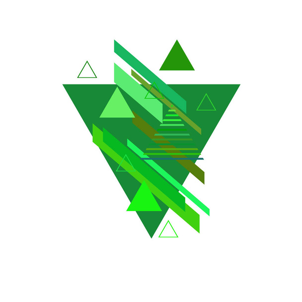 Abstract pattern with green triangles on white background - Vetor, Imagem