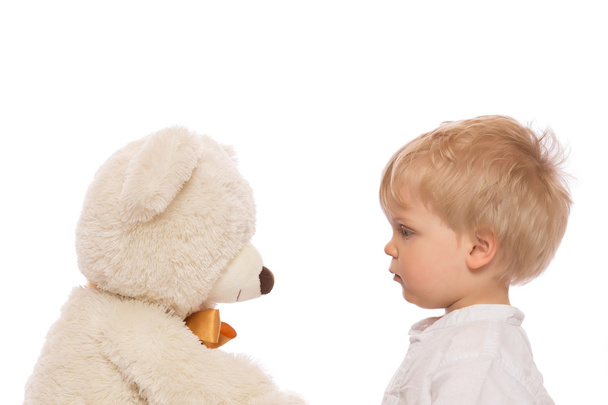 Cute child and teddy bear - Photo, Image
