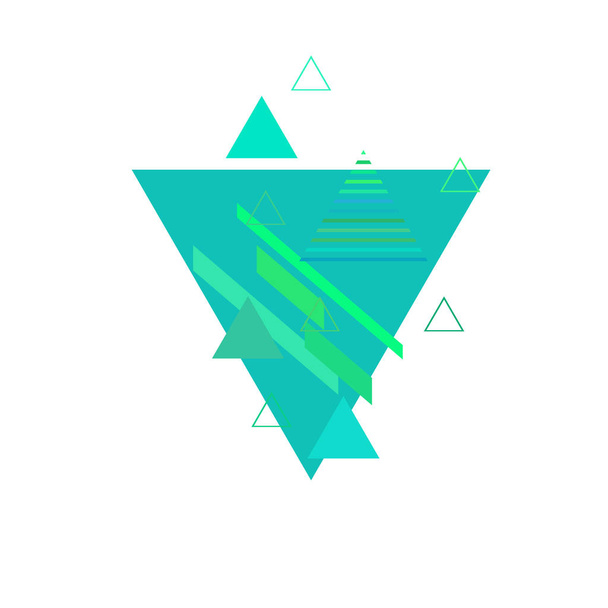 Abstract triangles in blue and green colors on white background - Vektor, kép