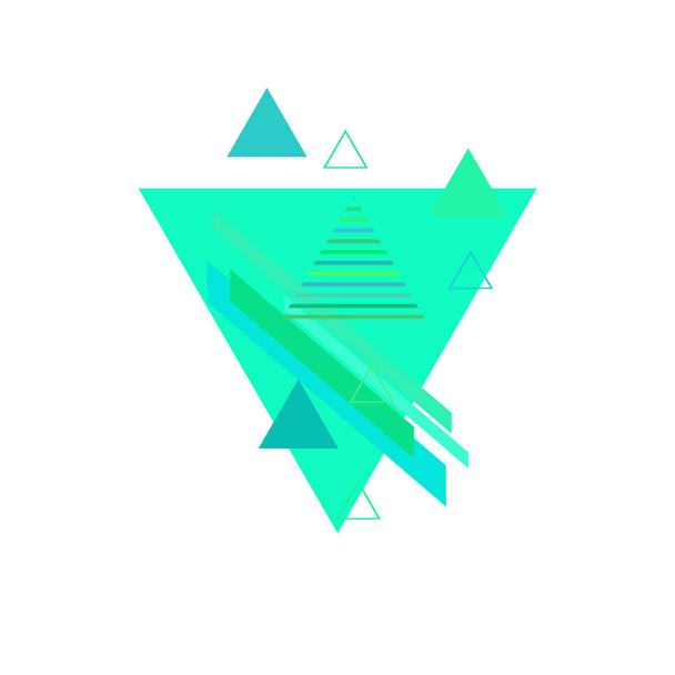 Abstract triangles in blue and green colors on white background - Vetor, Imagem