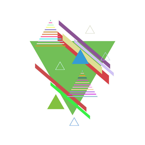 Abstract colorful triangles on white background - Vector, afbeelding