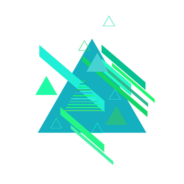 Abstract triangles in blue and green colors on white background - Вектор, зображення
