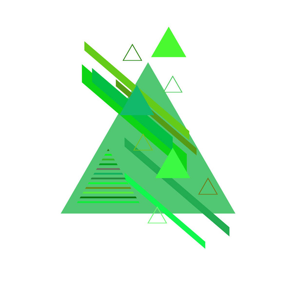 Abstract pattern with green triangles on white background - Vector, imagen