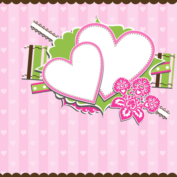 Template heart greeting card, vector - Vector, Image