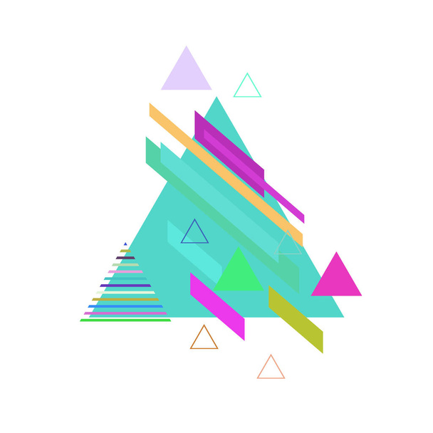 Abstract colorful triangles on white background - Διάνυσμα, εικόνα
