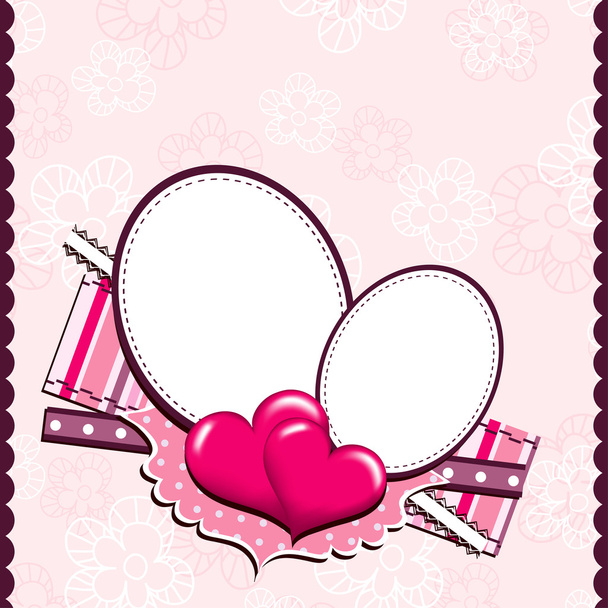 Template heart greeting card, vector - Vecteur, image