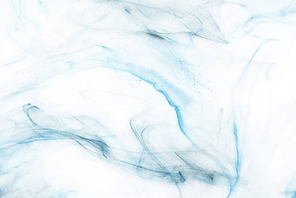 Colorful blue ink  on white paper background. Texture - Фото, зображення