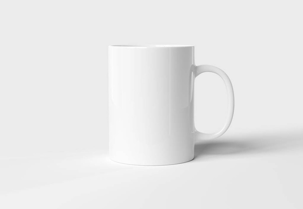 Blank mug mockup isolated on white 3D rendering - Photo, Image
